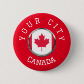 Button - Canada Gepersonaliseerd - Voeg uw plaatsn (Voorkant)
