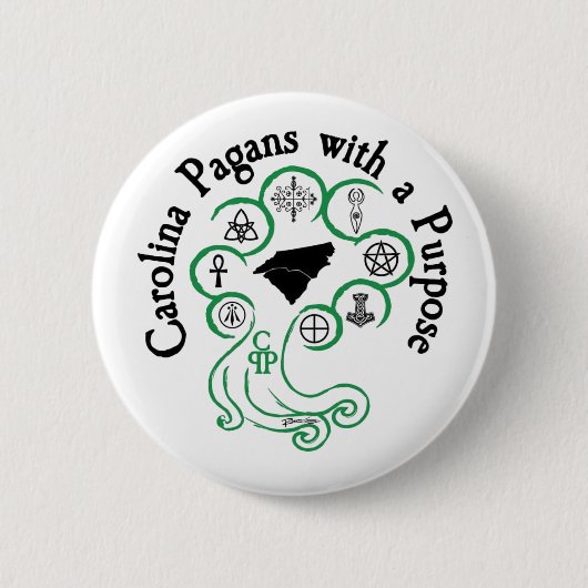 Button, Carolina Pagans met een doel Ronde Button 5,7 Cm (Voorkant)