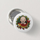 Button | Chloe Baby - Schattigee jongen met Lucky  (Voorkant /achterkant)