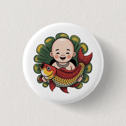 Button | Chloe Baby - Schattigee jongen met Lucky  (Voorkant)