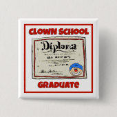 Button "Clown School Afstuderen" - Square (Voorkant)