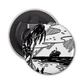 Button cruiseschip met omtreklijn button flesopener (Voorkant)