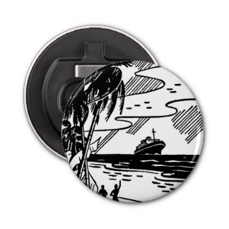 Button cruiseschip met omtreklijn button flesopener