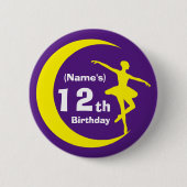 Button - Custom Ballerina 12th Birthday (voeg naam (Voorkant)