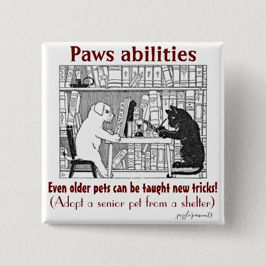 Button die mensen vertelt dat oudere honden kunnen (Voorkant)