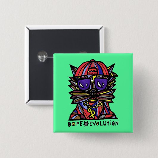 Button "Dope Evolution" op het plein (Voorkant /achterkant)