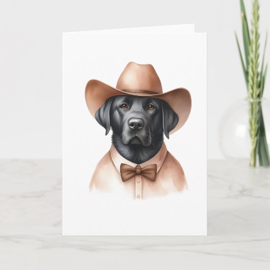 Button-Down Bow Stropdas Zwart Lab Blank Groet Kaart (Voorkant)