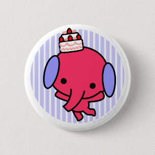 Button - Elephant - Blauwe strepen