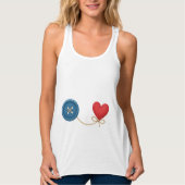 Button en draad van liefde - Schattige hartontwerp Tanktop (Voorkant)