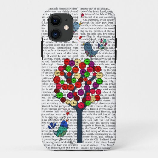 Button en vogels blauw Case-Mate iPhone case (Achterkant)
