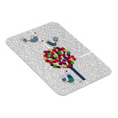 Button en vogels blauw magneet (Rechterzijde)