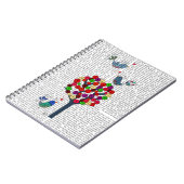 Button en vogels blauw notitieboek (Linkerzijde)