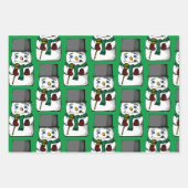 Button Eyed Snowman Inpakpapier Vel (Voorkant 2)