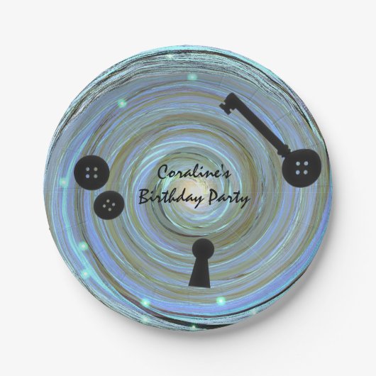 Button Eyes & Skeleton Key Other World Feest Papieren Bordje (Voorkant)