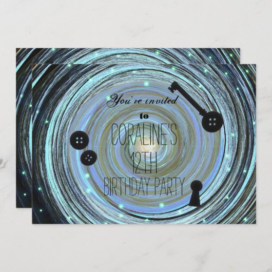 Button Eyes & Skeleton Sleutel Andere Wereldpartij Kaart (Voorkant / Achterkant)