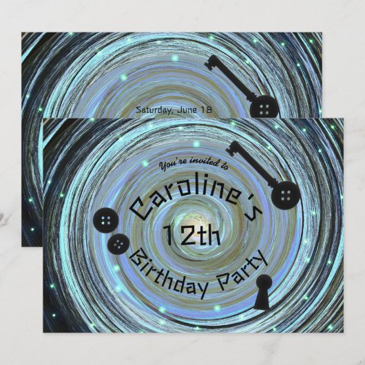 Button Eyes & Skeleton Sleutel Andere Wereldpartij Kaart (Voorkant / Achterkant)