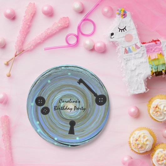 Button Eyes & Skeleton Sleutel Andere Wereldpartij Papieren Bordje (Feest)