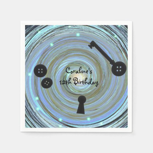 Button Eyes & Skeleton Sleutel Andere Wereldpartij Servet (Voorkant)