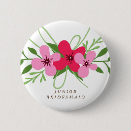 Button - Floral Junior Bridesmaid