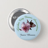Button - Flower club Naam Badge (Voorkant /achterkant)