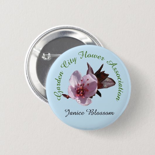 Button - Flower club Naam Badge (Voorkant /achterkant)