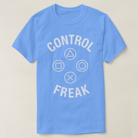 Button Freak-videospelconsole beheren T-shirt (Design voorkant)