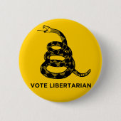 Button Gadsden "Vote Libertarian" (Voorkant)