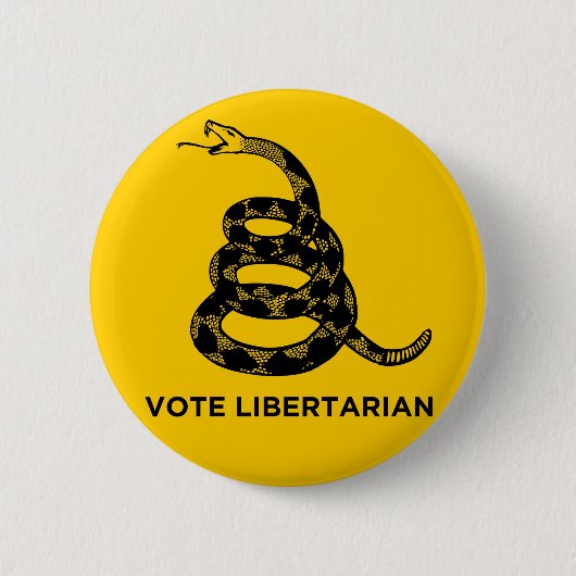 Button Gadsden "Vote Libertarian" (Voorkant)