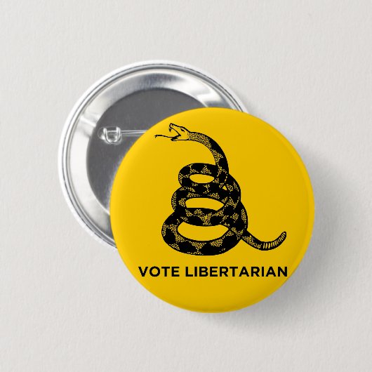 Button Gadsden "Vote Libertarian" (Voorkant /achterkant)