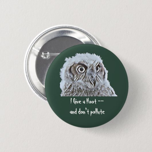 Button - Geef een Hoot Owl Head (Voorkant /achterkant)