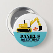 Button Gele opgraver Kinder bouwpartij (Voorkant /achterkant)