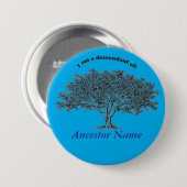 Button - Genealogieboom op blauw (Voorkant /achterkant)