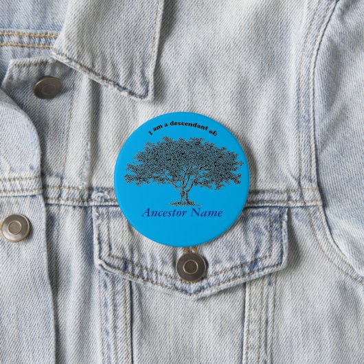 Button - Genealogieboom op blauw (In situ)