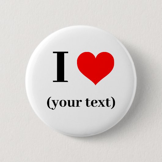 Button - gepersonaliseerde ik hart - tekst toevoeg (Voorkant)