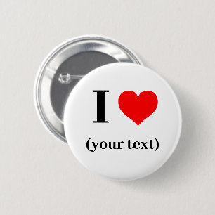 Button - gepersonaliseerde ik hart - tekst toevoeg