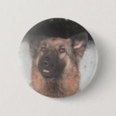 Button German Shepherd Sticking Tongue (Voorkant)