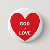 Button God Is Liefde Rood Hart (Voorkant)