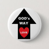 Button Gods Way Love Arrow Heart (Voorkant)