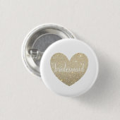 Button - Gold Heart Fab bridesmaid (Voorkant /achterkant)