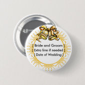 Button: Golden Wedding Bells - Gepersonaliseerd Ronde Button 5,7 Cm (Voorkant /achterkant)