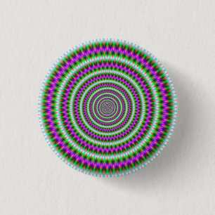 Button Groen en Roze Toothed Rings