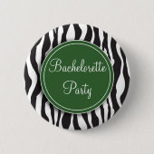 Button Groene Zebra Print Bachelorette Party (Voorkant)