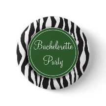 Button Groene Zebra Print Bachelorette Party