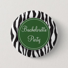 Button Groene Zebra Print Bachelorette Party