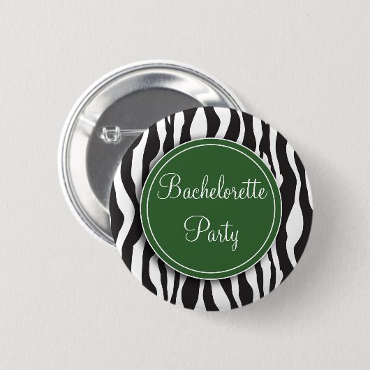 Button Groene Zebra Print Bachelorette Party (Voorkant /achterkant)