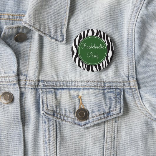 Button Groene Zebra Print Bachelorette Party (In situ)