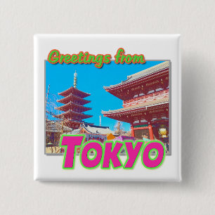 Button "Groeten uit Tokio"