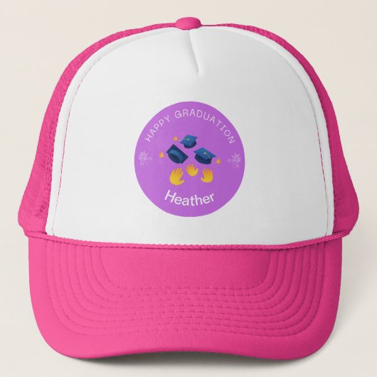 Button - Happy Afstuderen Personaliseren - Naam to Trucker Pet (Voorkant)