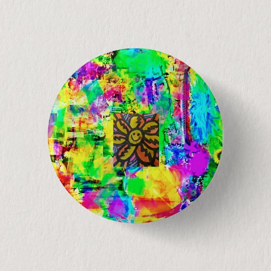 Button, Happy Dye collectie Ronde Button 3,2 Cm (Voorkant)