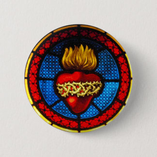 Button heilig hart (J&M) Glas in lood